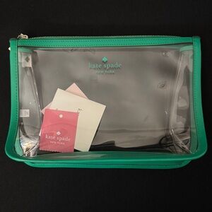 Kate Spade Addie See Through Cosmetic Pouch in Snow Pea (368)